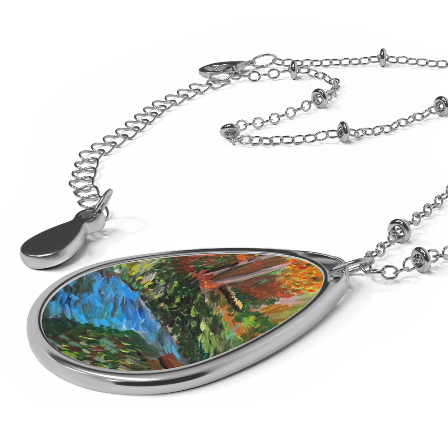 Windy Lake At Night - Necklace