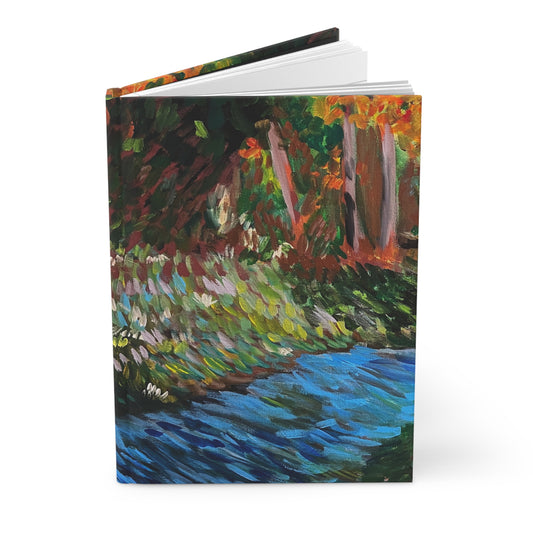 Windy Lake at Night - Hardcover Journal