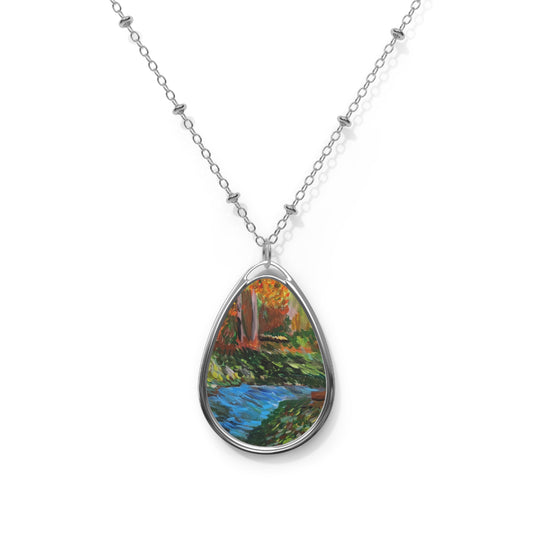 Windy Lake At Night - Necklace