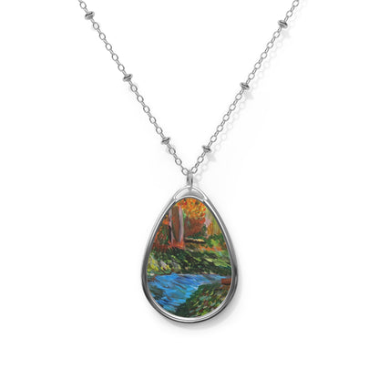 Windy Lake At Night - Necklace